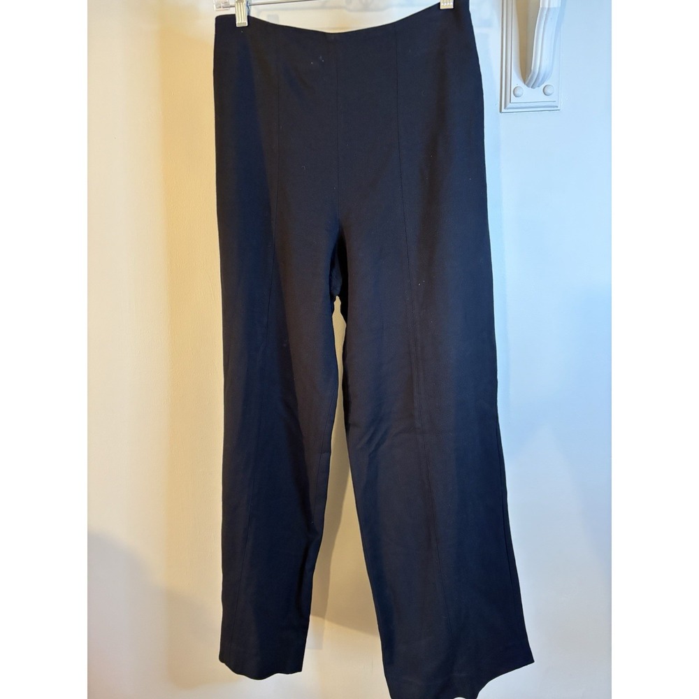 LOULOU STUDIO Hamill Black Side Zip Wide Leg Trouser Pants S Quiet Luxury